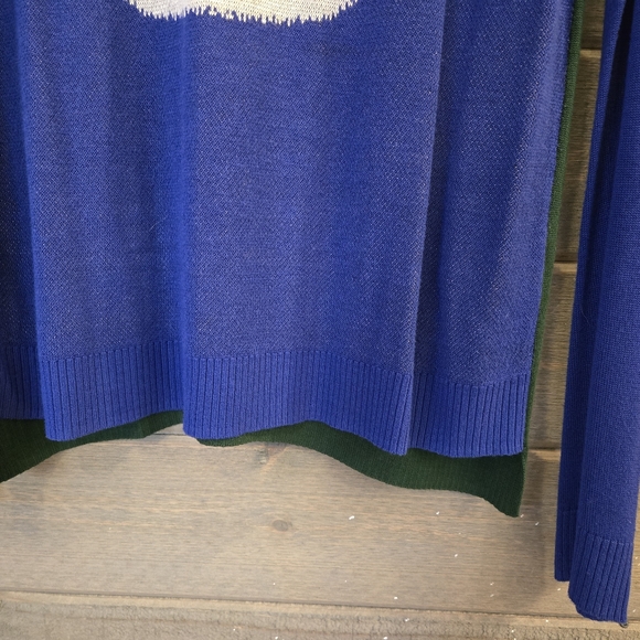 Kensie Two-Tone Long-Sleeve Panda Fine Knit Sweater Large Graphic Knit - Picture 5 of 8